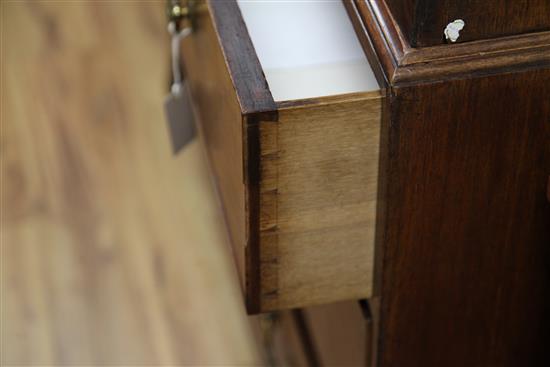 A George III mahogany linen press, H.7ft 3in.